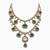 Double layered green stone kundan statement necklace