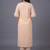 women striped regular thread work kurta with trousers