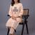 women striped regular thread work kurta with trousers