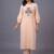 women striped regular thread work kurta with trousers