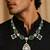Green stone polki pendant necklace