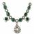 Green stone polki pendant necklace