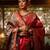 red ethnic motifs woven design zari silk blend banarasi saree