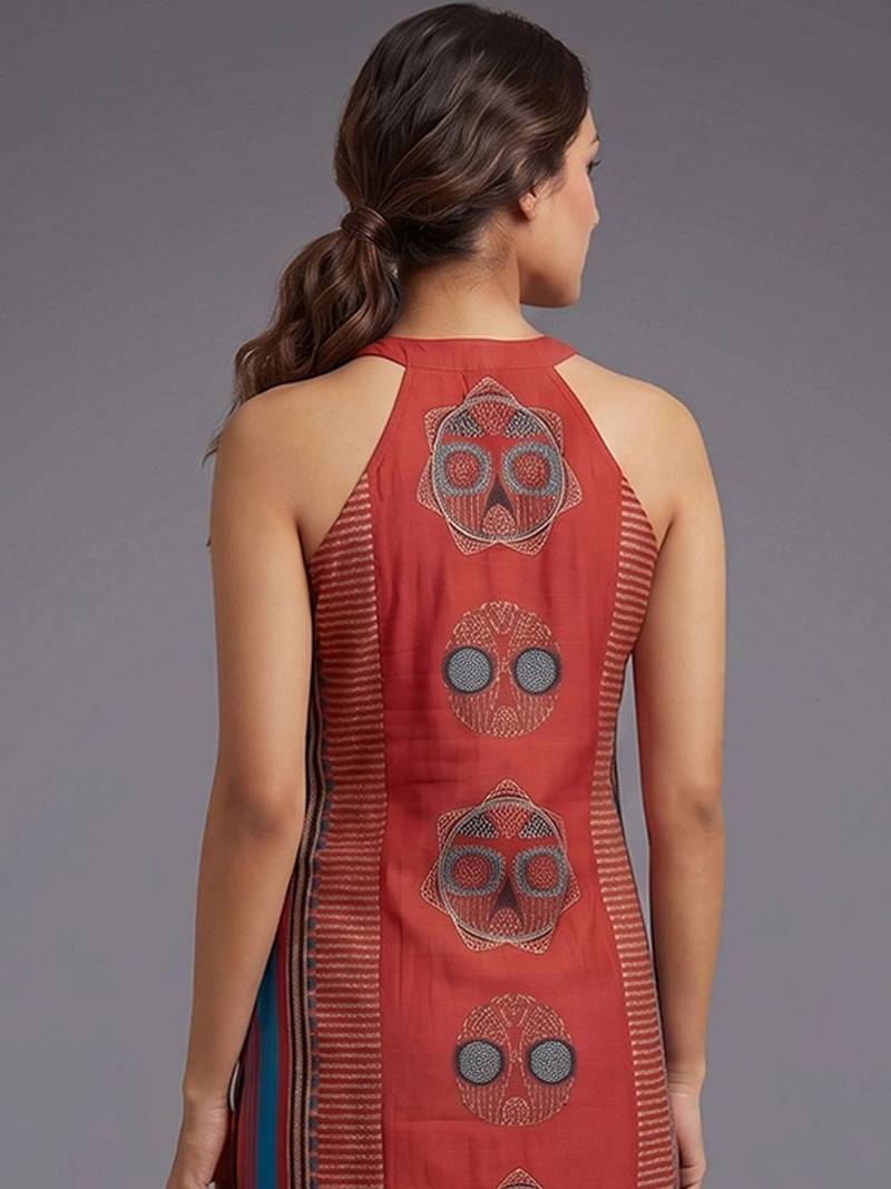 women ethnic motifs printed regular kurta with trousers
