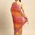 beige bandhani gotta patti pure chiffon saree