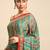 turquoise bandhani gotta patti pure chiffon saree