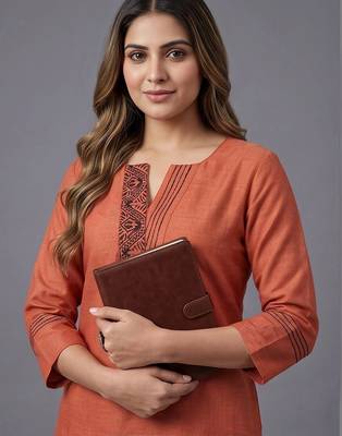 women ethnic motifs embroidered regular thread work kurta with trousers 7