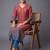 women ethnic motifs printed regular chanderi silk kurta with trousers
