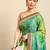 green bandhani gotta patti pure chiffon saree