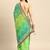 green bandhani gotta patti pure chiffon saree