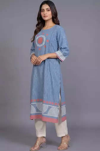 women printed regular kurta with trousers & with dupatta