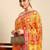 yellow bandhani gotta patti pure chiffon saree