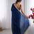 blue sequinned satin saree