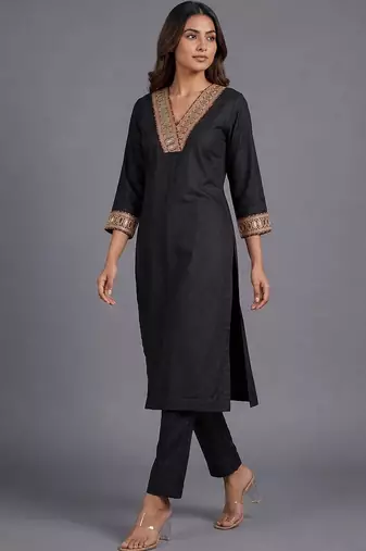 women ethnic motifs embroidered regular mirror work kurta with trousers & with dupatta