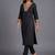 women ethnic motifs embroidered regular mirror work kurta with trousers & with dupatta