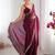 Maroon sequinned satin saree