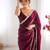 Maroon sequinned satin saree