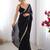 Black satin saree with blouse piece