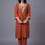 women regular mirror work kurta with trousers