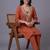 women regular mirror work kurta with trousers