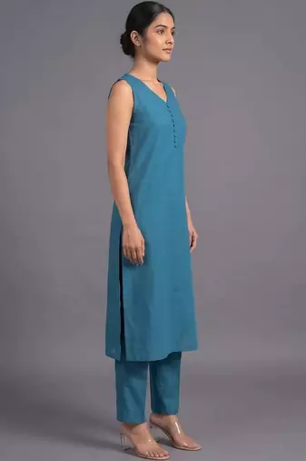 women regular kurta with trousers & with dupatta