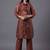 women ethnic motifs embroidered regular thread work chanderi silk kurta & trousers