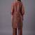 women ethnic motifs embroidered regular thread work chanderi silk kurta & trousers