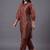 women ethnic motifs embroidered regular thread work chanderi silk kurta & trousers