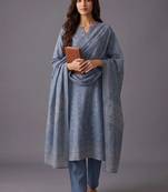 women ethnic motifs printed chanderi silk kurta with trousers & with dupatta