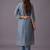 women ethnic motifs printed chanderi silk kurta with trousers & with dupatta