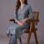 women ethnic motifs printed chanderi silk kurta with trousers & with dupatta