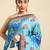 Blue bandhani gotta patti pure chiffon saree