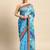 Blue bandhani gotta patti pure chiffon saree
