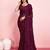 Purple ethnic motifs sequinned pure chiffon saree