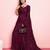 Purple ethnic motifs sequinned pure chiffon saree