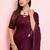 Purple ethnic motifs sequinned pure chiffon saree