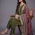 women ethnic motifs embroidered regular thread work kurta with trousers & with dupatta