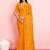 Yellow ethnic motifs sequinned pure chiffon saree