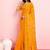Yellow ethnic motifs sequinned pure chiffon saree