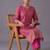 women ethnic motifs regular chanderi silk kurta with trousers & with dupatta