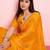 Yellow ethnic motifs sequinned pure chiffon saree