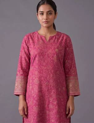 women ethnic motifs regular chanderi silk kurta with trousers & with dupatta 7