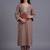 women embroidered regular mirror work kurta with trousers