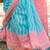 Blue leheriya pure cotton block print saree