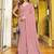 peach peach striped beads and stones embellished saree