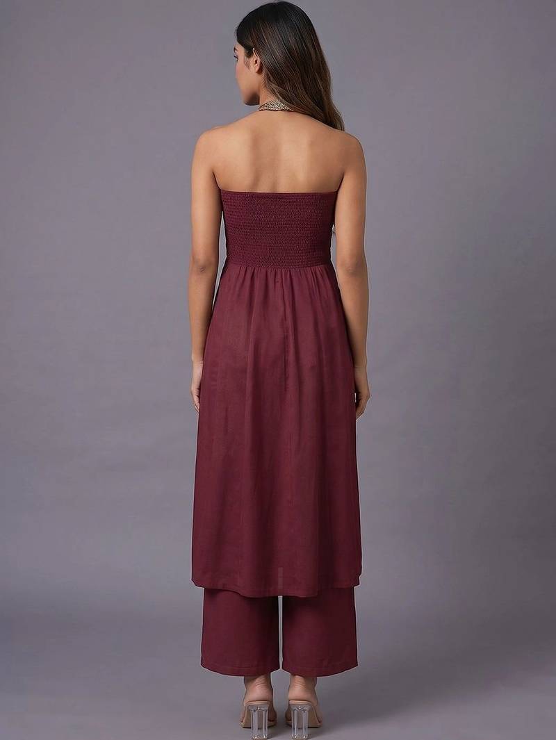 women floral embroidered regular thread work kurta with palazzos