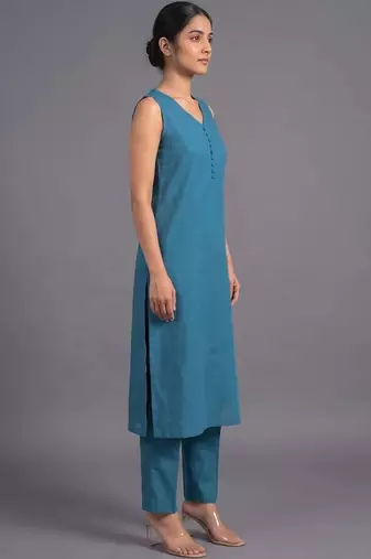 women regular kurta with trousers & with dupatta