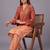 women ombre dyed regular thread work kurta with trousers