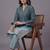 women ombre dyed regular beads and stones kurta with trousers