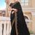 Black embellished pure chiffon saree
